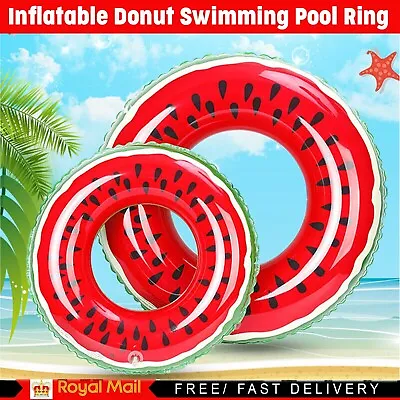 Pool  Ring Inflatable Donut Rubber Ring Float Lilo Toys Dohnut Large Xl • £3.99