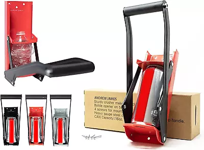 Heavy Duty 12Oz And 16Oz Can Crusher Also For Plastic Bottles Plus Bottle Opener • $31.34