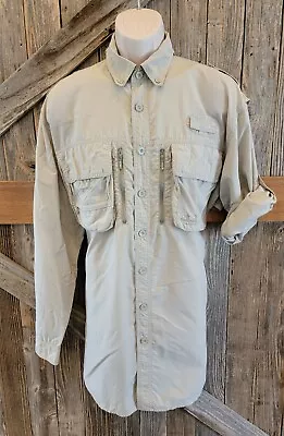 TL Cabellas Guidewear Button Down Shirt Vented Fishing L TALL Roll Tab Sleeve ^  • $20.46