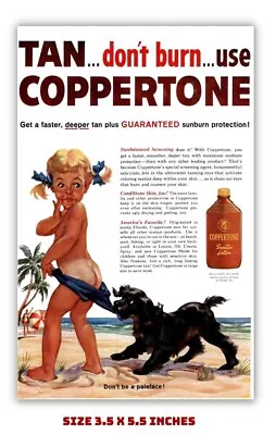 1940's Coppertone Girl And Dog Old Ad Magnet • $6.95