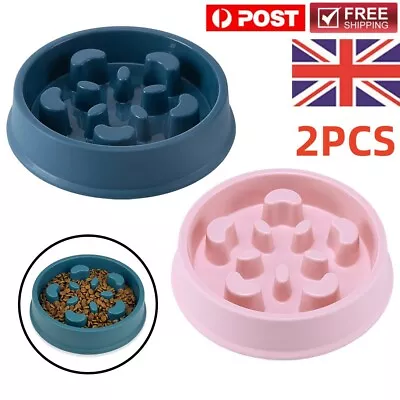 £6.99 • Buy Puppy Slow Feeder Dog Bowl Anti Bloat No Gulp Pet Cat Interactive Feeding Dish