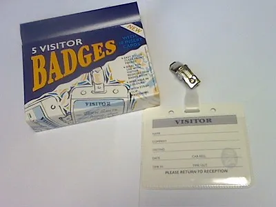 £5.95 • Buy 5 XPLATIGNUM-IVY VISITORS-NAME-ID BADGES LANDSCAPE WHITE-97x79mm Inc CARDS/CLIPS