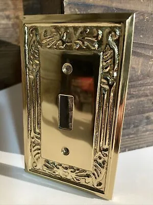 New Vtg Metal Switch Plate Outlet Covers  Ornate Victorian Style Brass Single • $12.97