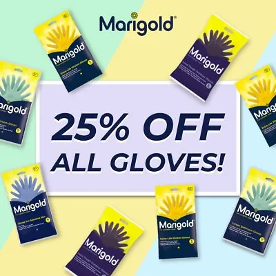 Marigold Rubber Gloves Kitchen/Bathroom/Outdoor - Small/Medium/Large/XL Gloves • £15.75