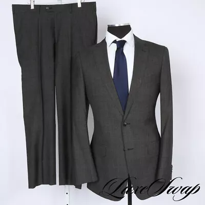 Suitsupply VBC Rustic Tropical Wool Charcoal Glen Plaid Sienna 2B 2V FF Suit 42L • $9.99