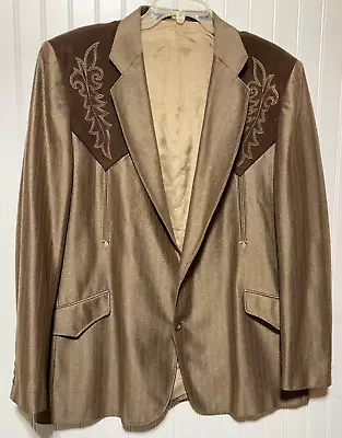 Mesquite Niver Western Wear Light Brown Jacket Size 48 USA Made • $27.99