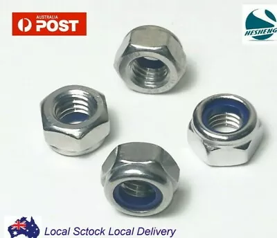 M3 M4 M5 M6 M8 304 A2 Stainless Steel Hex Nyloc Nut Lock Nuts Nylon Insert  • $7.50