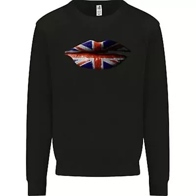 Union Jack Flag Lips The UK Great Britain Mens Sweatshirt Jumper • £20.99