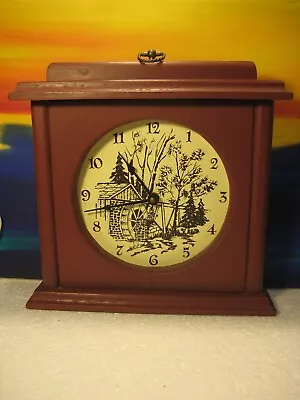 Old Mill With Waterwheel Handmade Country Style Wood Case Quartz Mantel Clock • $14