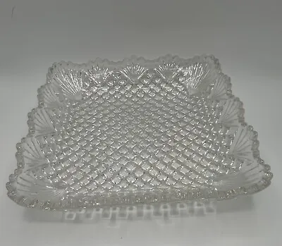 US GLASS CO. No. 15041; Pineapple And Fan Low Square Bowl 5  • $25