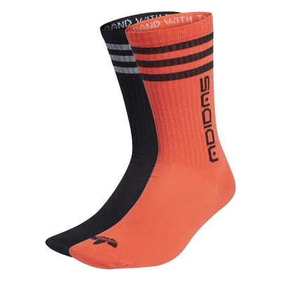 $30.23 • Buy Adidas ORIGINALS UNISEX SYMBOL CREW SOCKS ORANGE BLACK TREFOIL 2 PAIRS RETRO NEW