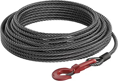 Winch Cable 3/8  X 50' Replacement Wire Rope 4400LBS Fiber Core Self Locking Swi • $55.84