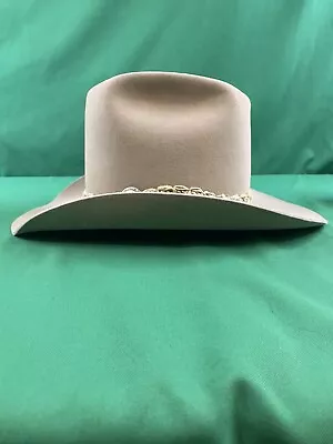 Resistol Vintage Stagecoach Size 7 Silver Belly Tan Felt Cowboy Hat Embellished • $132.53