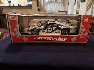 ANSON 1/18 - 30322-W PORSCHE 911 GT1 - LE MANS 19996 #25 Rare Mobil Oil BBS • $69.99