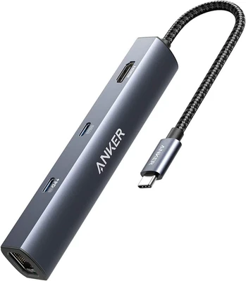 £32.49 • Buy Anker USB C Hub 6in1 PD Ethernet Hub 65W Power Delivery 4K HDMI For MacBook Pro