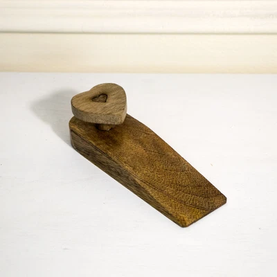 £8.52 • Buy Wooden Heart Door Stop Home Accessory Country Farmhouse Decor