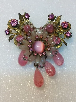 Miriam Haskell Beautiful (Signed)  Brooch (Rare) 1950's - 1970's Vintage  • $1750