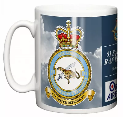 51 Squadron RAF Regiment Tea Mug Crest Motto Lossiemouth Base Royal Air Force • £10.99