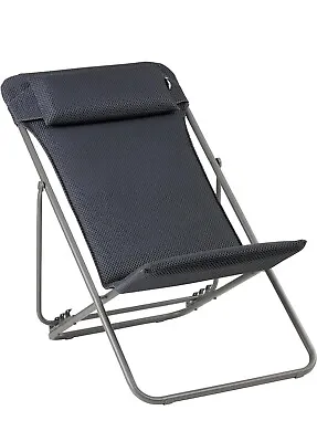 Lafuma Mobilier Folding Sling Chair Pillow Adjustable -Dark Gray • £75.75