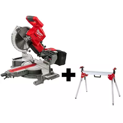 Milwaukee 10  Dual Bevel Sliding Compound Miter Saw 18 Volt With Stand Tool Only • $1135.38