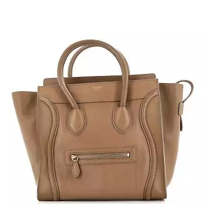 Celine Luggage Bag Smooth Leather Mini Neutral • $1044.10