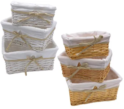 Wicker Storage Basket Birthday Christmas Xmas Greeting Gift Hamper Box • £8.45