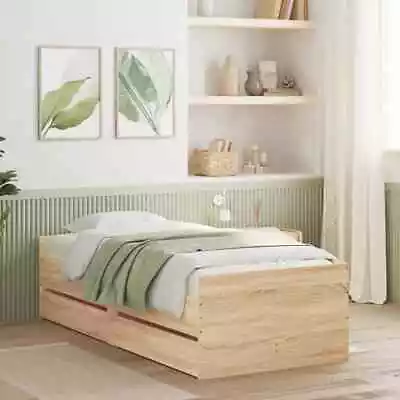 VidaXL Bed Frame With Drawers Sonoma Oak 100x200 Cm • £161.99