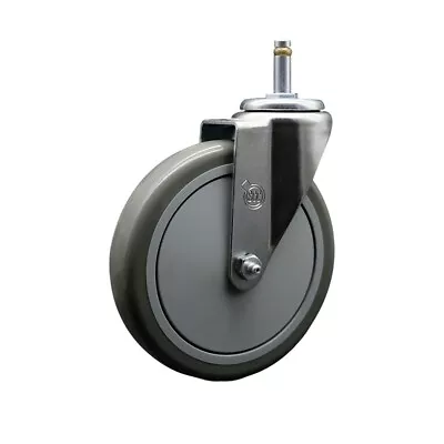 6 Inch Gray Polyurethane Wheel Swivel 7/16 Inch Grip Ring Stem Caster SCC • $44.27