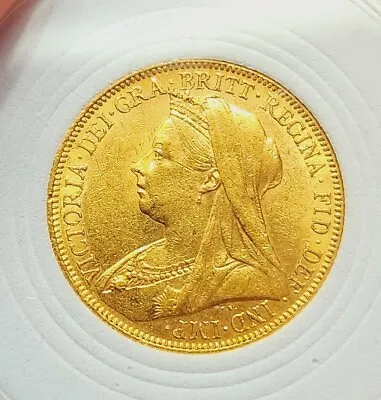 1900 Full Sovereign Veiled Victoria Rare Coin • $649.95