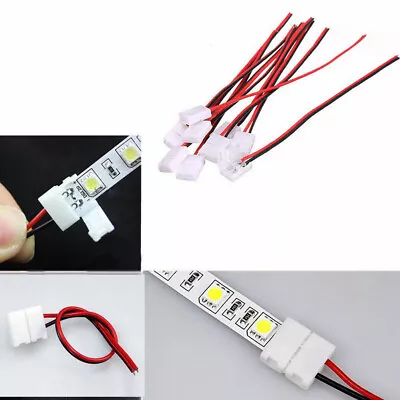 10x Led Strip Light Connector Smd 5050 5630 Single 2 Wire 10mm Pcb Board Adapter • $7.99