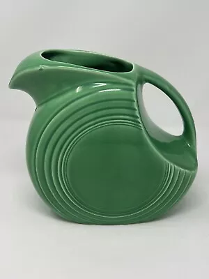 VINTAGE FIESTA  DISC WATER PITCHER  ORIGINAL GREEN HLC MADE IN USA  7.5”x8”x4.5” • $59