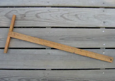 Old Vintage Hand-Made Wooden T-Square Drafting Tool Ruler Architectural Drawing • $11.99