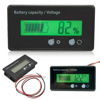 12V LCD Voltmeter Gauge Lamp Indicator LED Battery Indicator Power Voltage Meter • £6.90