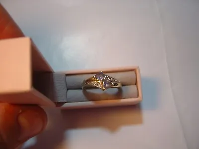 Magnificent 9ct Gold Ring-2 Superb Rare Trillion Cut Tanzanites & Diamonds Siz N • £195