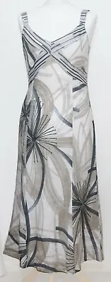 Marie Mero Ramie Cotton Midi Dress Size 10 UK • $23.42