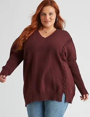 AU XS BeMe - Plus Size - Womens Jumper - Long Winter Sweater - Purple Pullover • £13.72