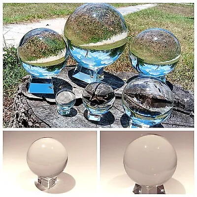 K9 Clear Crystal Sphere Ball 50-200mm With Crystal Stand Meditation Healing • $10.75