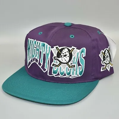 Anaheim Mighty Ducks NHL Vintage 90's GCC The Wave Snapback Cap Hat - NWT • $64.95