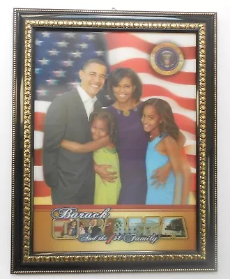 Obama -  3D  The First Family Portrait  Picture   As Shown (Black W/ Gold Frame) • $34