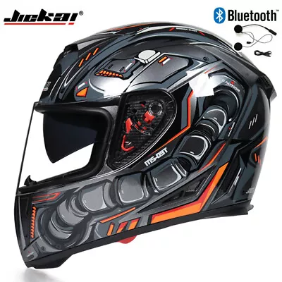 DOT Bluetooth Flip Up Motocycle Helmet Motocross Full Face Dual Lens ATV Helmet • $114.65