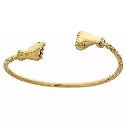 14K Yellow Gold BABY West Indian Bangle W. Fist Ends • $1012