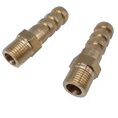 US Stock 2x 1/8  BSP Male Thread 8mm Brass Hose Barb Coupler Fitting Connector • $7.64