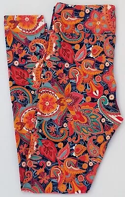 TC LuLaRoe Tall & Curvy Leggings Paisley Multicolor Print NWT M54 • £13.53