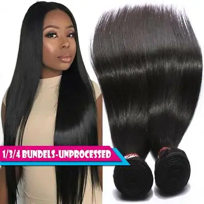 Malaysian Virgin Human Hair Deals/Bundle Weave Weft Hair Extensions 1-3-4Bundles • $16.04