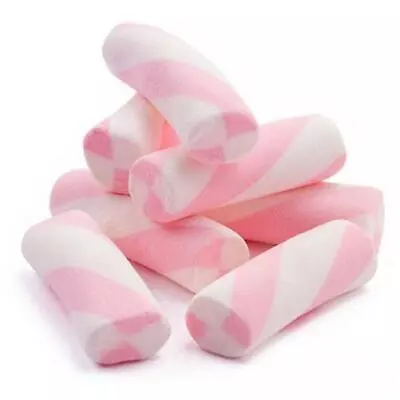 Pink & White Mallow Poles 1kg Marshmallows Weddings Baby Shower Hot Chocolate • £13.35