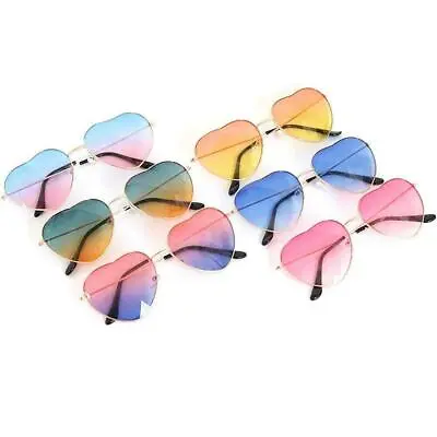 Love Heart Shape Sunglasses Women Ladies Girl Festival Fancy Dress Metal Frame • £3.75