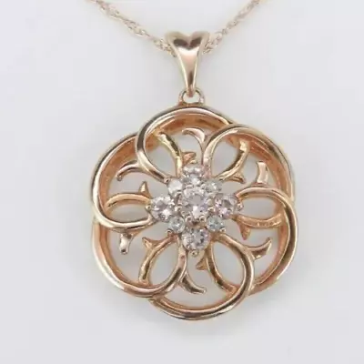 1.10 Ct Round Cut Simulated Diamond Women's Beauty Pendant 14K Rose Gold Plated • $92.12