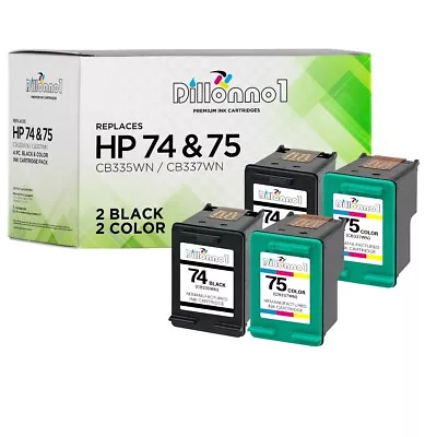 4PK #74 #75 CB335WN CB337WN Ink For HP Photosmart C4480 C4494 C4500 C4524 C4540 • $18.95