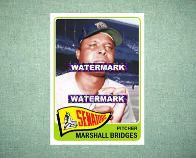 Marshall Bridges Washington Senators 1965 Style Custom Baseball Art Card • $5.88