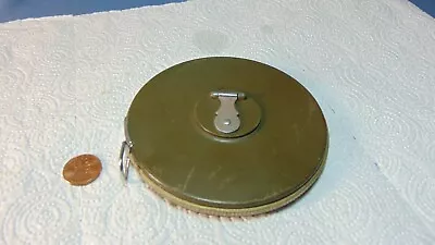 1948 Patent US Military? Steel Tape Measure Non Reflective 50 Foot? Roll Up - • $19.95